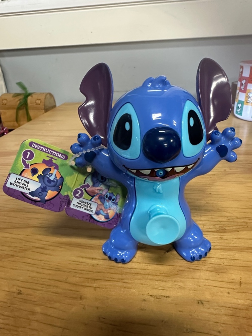 Disney Blue Stitch Water Squirter Toy with Purple Ears